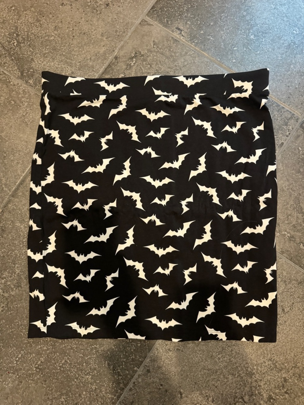Black and White Bat Print Pencil Skirt - Women
